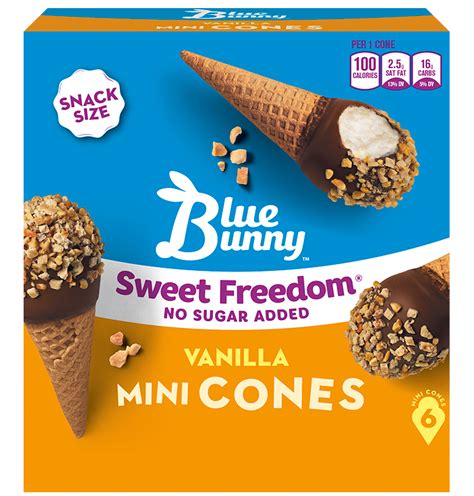 Blue Bunny Sweet Freedom No Sugar Added Vanilla Mini Cones Food