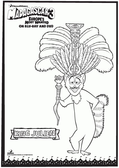 Madagascar Coloring Pages King Julien Coloring Home