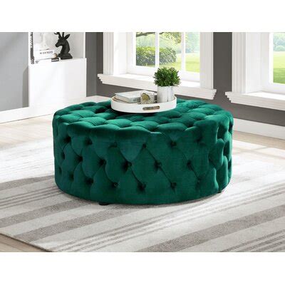 Gilbert W Tufted Round Cocktail Ottoman Wayfair Havenly