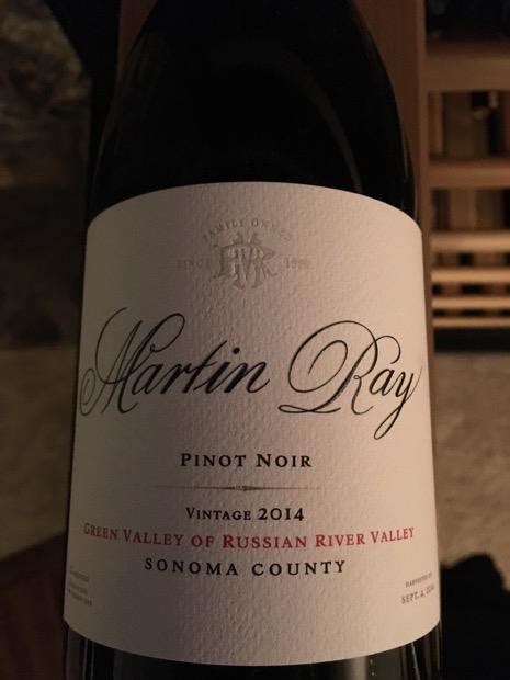 2014 Martin Ray Pinot Noir Green Valley Of Russian River Valley Usa