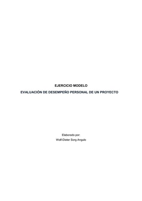 Ejercicio De Evaluaci N De Desempe O Pdf