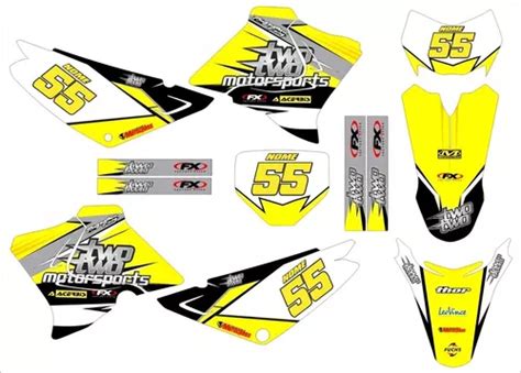 Adesivo Motocross Laminado Trilha Para Yamaha Xtz Cor Amarelo