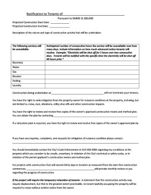 Fillable Online Smgov Tenant Noticing Requirements Smgov Fax Email