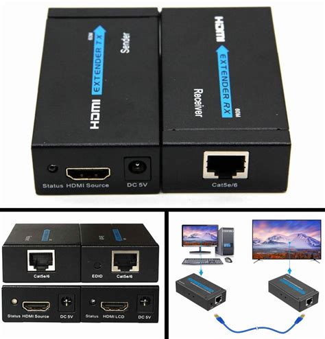 Hdmi Extender M Rx Tx Przed U Acz Lan Rj Cat E Inna Marka