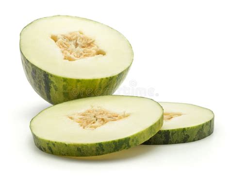 Santa Claus Melon Isolated on White Stock Image - Image of muskmelon ...