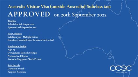 Approval For Australia Visitor Visa Apply Outside Australia Subclass