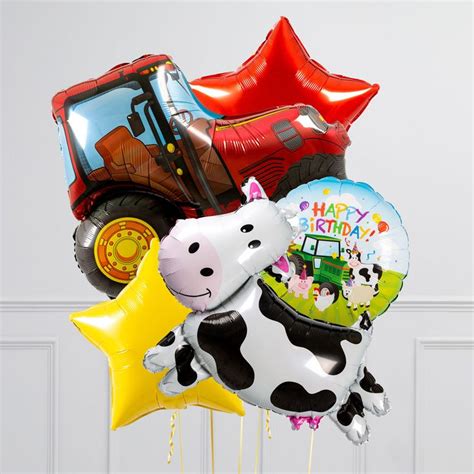 Farmyard Cow Inflated Crazy Balloon Bunch Balloons Bubblegum