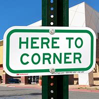 Here To Corner Supplemental Parking Sign Sku K