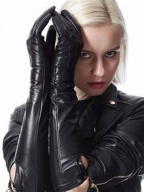 Pin By Sarung Tangan On Glove Me Tender Black Leather Gloves Long