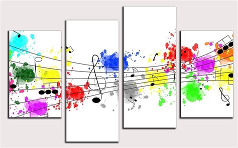 Colorful Graffiti Music Notes Print Poster Canvas Wall Art Home Decor ...