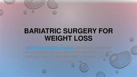 Ppt Bariatric Surgery For Weight Loss Powerpoint Presentation Free