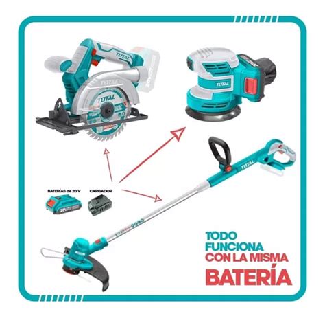 Combo Bordeadora Lijadora Roto Orbital Circular 20v Total Cuotas Sin