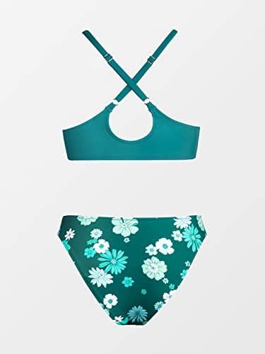 CUPSHE Femme Bikini Triangle à Nœud Ensemble Bikini Dos Croisé Taille