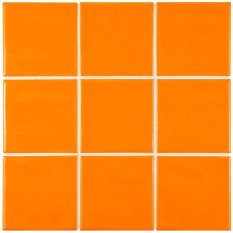 Merola Tile Twist Square Orange Sunset 11 34 In X 11 34 In Ceramic Mosaic Tile 98 Sq Ft