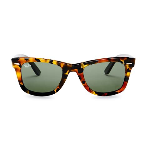 Mens New Wayfarer Sunglasses Spotted Havana Green Ray Ban® Touch Of Modern