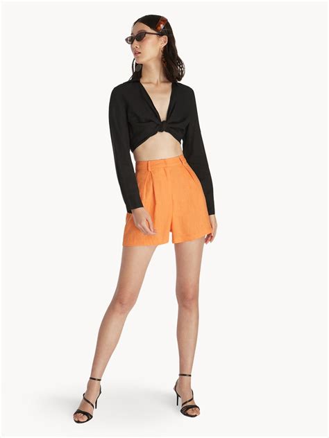 High Waist Shorts Orange Pomelo Fashion