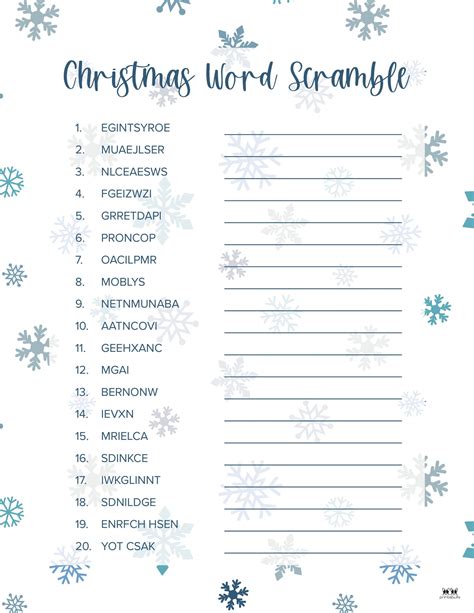 Christmas Word Scrambles 15 Free Printables Printabulls