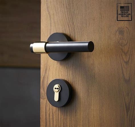 Modern Interior Door Levers With Secure Lock, Room Wood Door Knobs ...