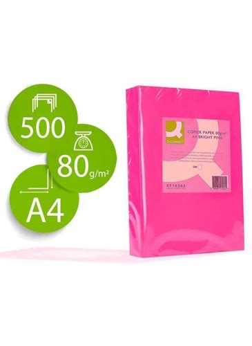 Resma Papel A4 Connect 80gr Rosa Intenso