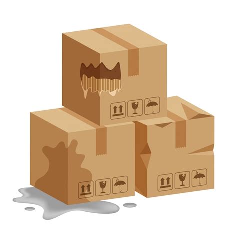 Premium Vector Damaged Crate Boxes 3d Broken Cardboard Box Flat