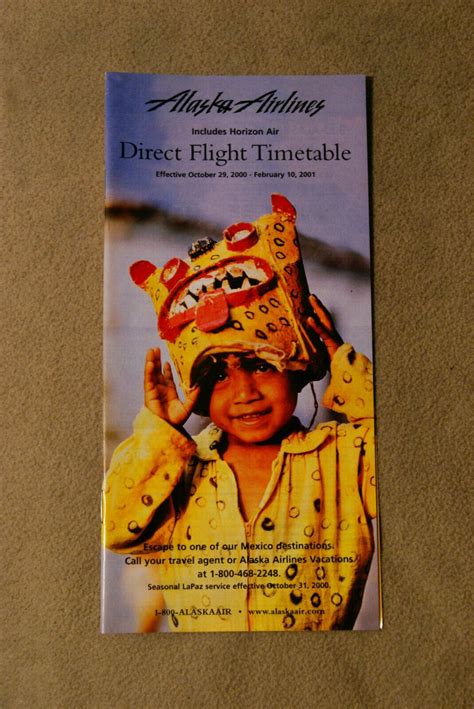 Alaska Airlines - Direct Flight Timetable - Oct 29, 2000 - Feb 10, 2001