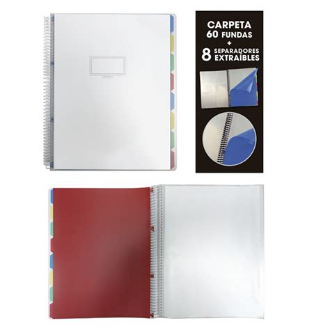 Carpeta Fundas C Separadores Extraibles Tapa Pp Transparente