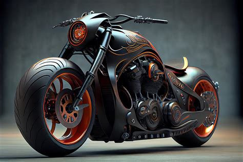 Harley Davidson Motorcycle Future Concept Art Digital Art By Tim Hill