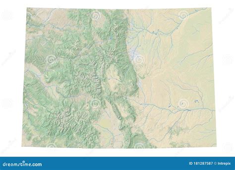 High Resolution Topographic Map Of Colorado Stock Illustration