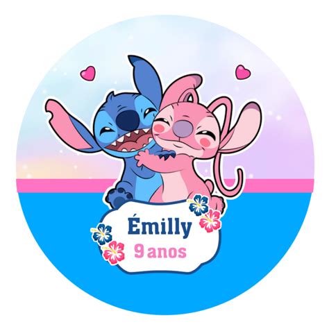 Stitch E Angel Redondo Png - 96 Adesivos Redondo Stitch e Angel Collor Ideal Para Lembrancinhas 5 e ...