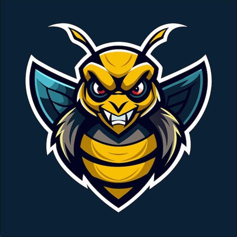 Un Logotipo De Una Abeja Enojada En Un Dise O Plano Simple Vector