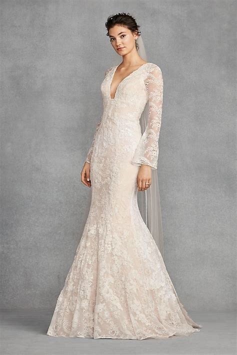 White By Vera Wang Bell Sleeve Lace Wedding Dress