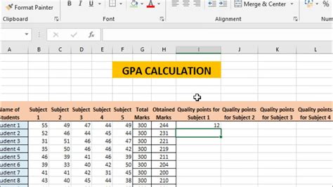 Calculate Gpa Cgpa Of Whole Class In Excel Eng Subs Available Youtube