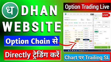 Dhan Web Option Trading Directly From Option Chain Live Trading