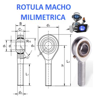 POS 10 L 10mm ROTULA MACHO ROSCA M10 X 1 5 IZQUIERDA MARCA OBD OSUNA