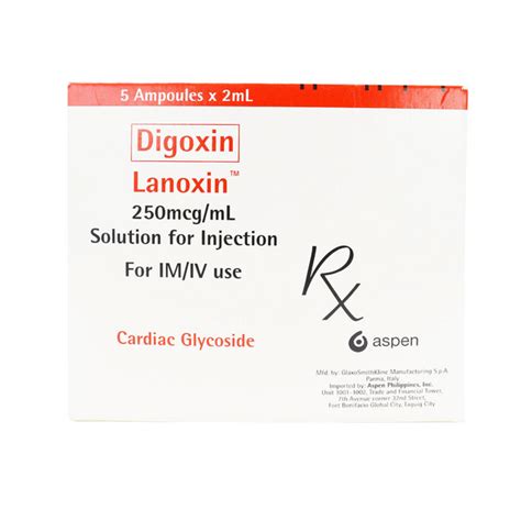 LANOXIN Digoxin 250mcg ML Solution For IM IV Injection 2mL 1 S Price