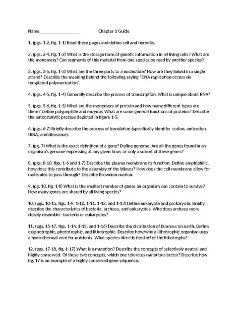 BIO-333 Chapter 1 Study Guide: Key Concepts and Definitions - Studocu