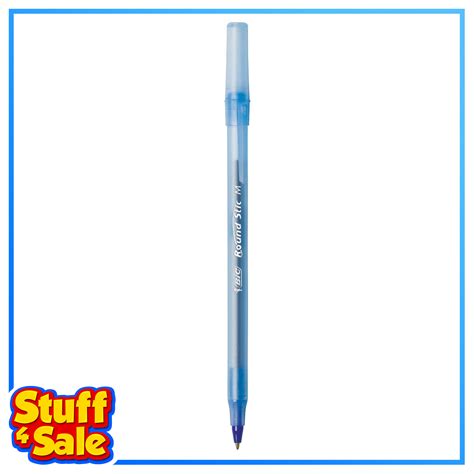 Bic Round Stic Xtra Life Ballpoint Pen Medium Point Mm Black Blue