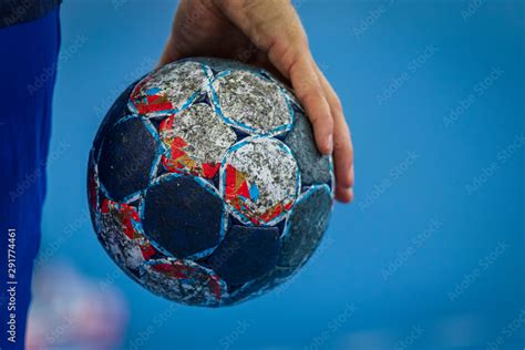 Handball Players Hand Holding The Ball Stock Foto Adobe Stock