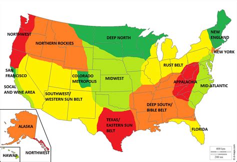 Geographic Regions United States Map