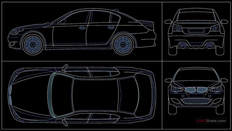 66autocad Drawing Of Bmw M5 For Download