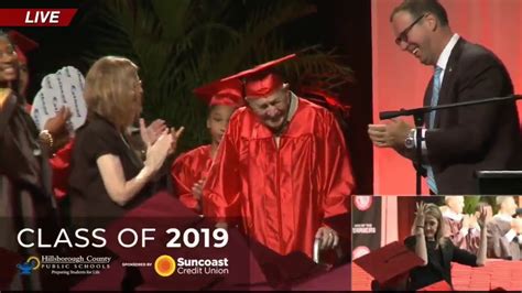 95 Year Old Veteran Graduates From Hillsborough High School Youtube