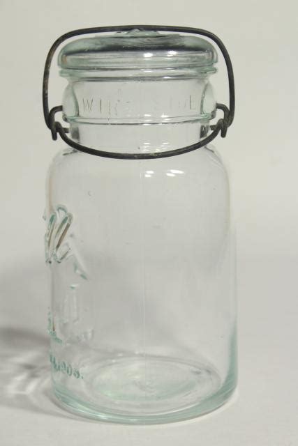 Ball Ideal Mason Jar W 1908 Patent Date Antique Vintage Bail Glass Lid Canning Jar