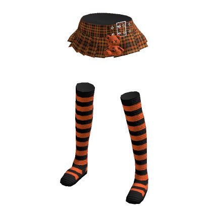 Halloween Teddybear Short Skirt Stripe Leg Warmers Roblox Item