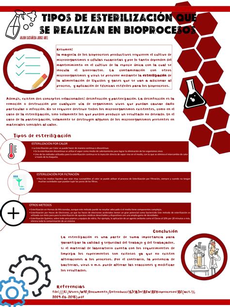 Cartel tipo congreso - una infografía de los tipos de esterilización