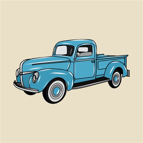 Classic Pick Up Truck Cartoon Illustration Classic Pick Up Truck