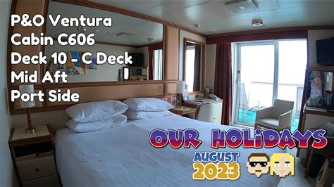 P O Cruises Ventura Standard Balcony Cabin C606 Deck 10 C Deck Mid