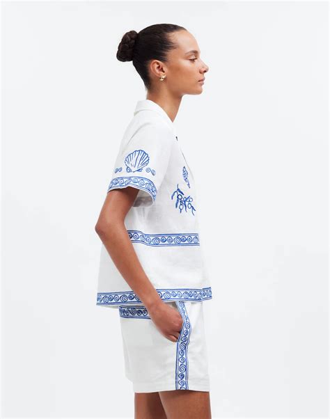 Madewell x Lisa Says Gah! Embroidered Button-Front Shirt | Madewell