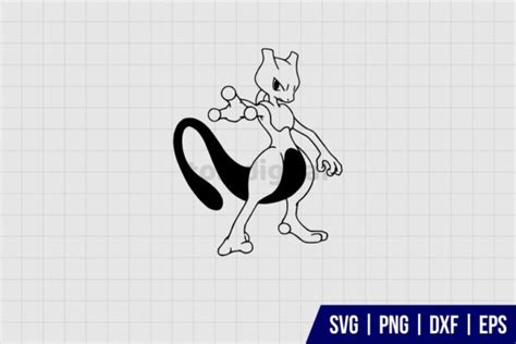 Mewtwo Outline SVG - Gravectory