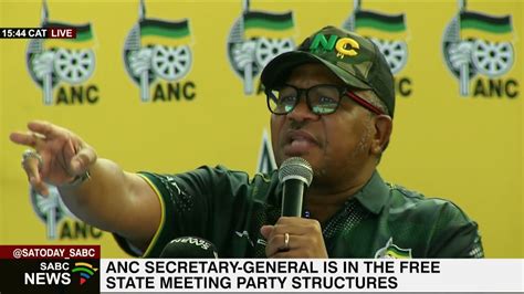 Fikile Mbalula Addresses Anc Free State Party Structures Youtube