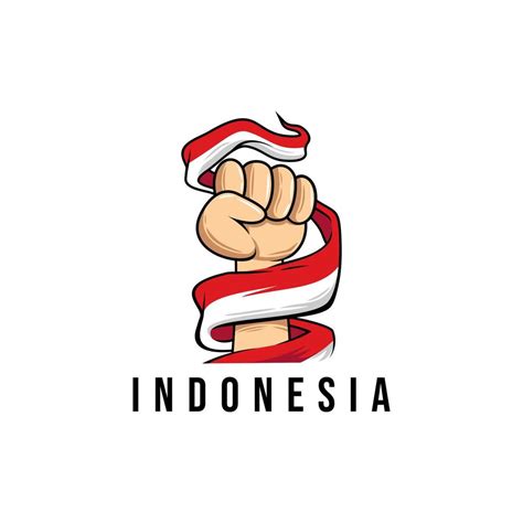 ilustración vector gráfico de mano sostener indonesio bandera